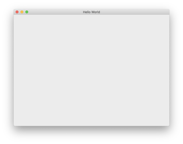 Hello World Tutorial 1 window, on macOS