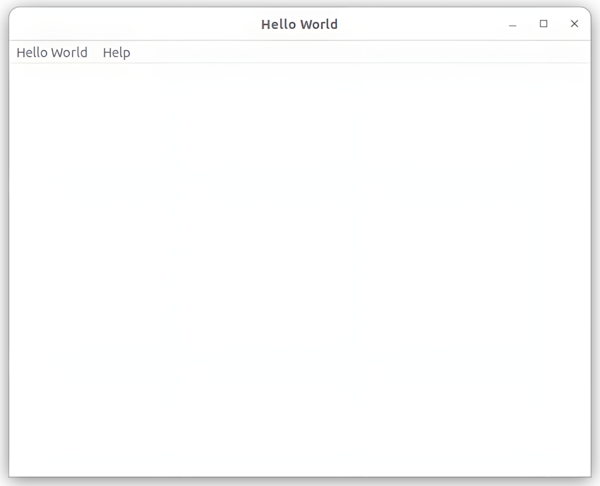Hello World Tutorial 1 window, on Linux