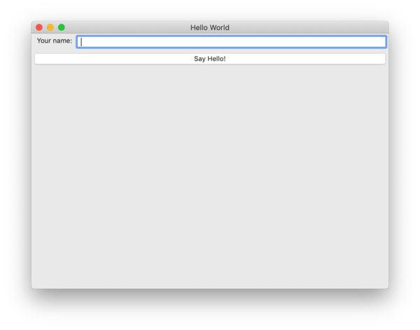 Hello World Tutorial 2 window, on macOS
