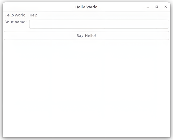 Fenêtre Hello World Tutorial 2, sous Linux